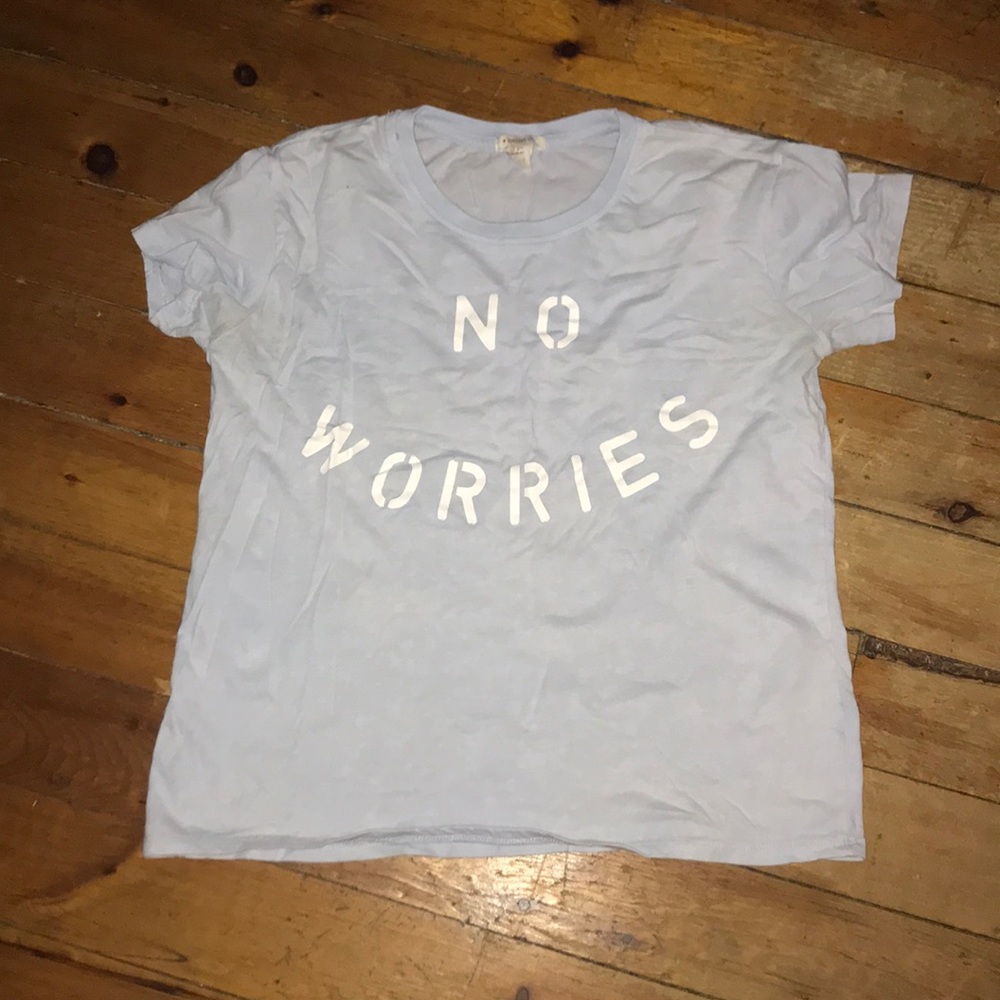 “No Worries” Light Blue T-Shirt